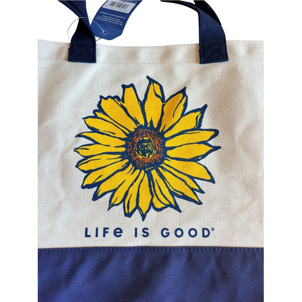 Brand new life is good canvas tote with sunflower. - Picture 2 of 6